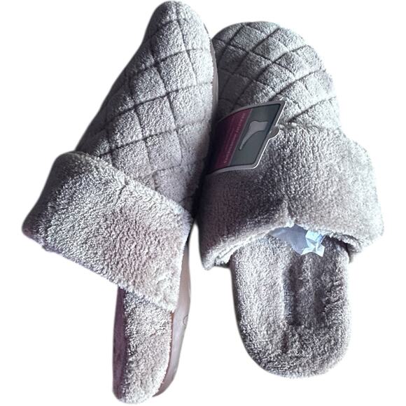 Aetrex Mandy Adjustable Fabric Slippers Soft & Comfortable Coffee US 8.5 EUR 39 - Picture 2 of 7